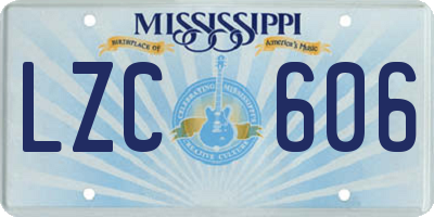 MS license plate LZC606