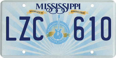 MS license plate LZC610