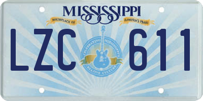 MS license plate LZC611