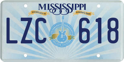 MS license plate LZC618