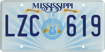 MS license plate LZC619