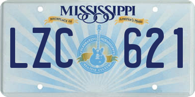 MS license plate LZC621
