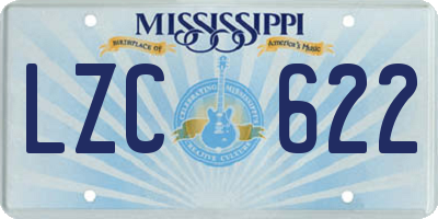 MS license plate LZC622