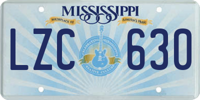 MS license plate LZC630