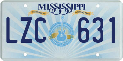 MS license plate LZC631