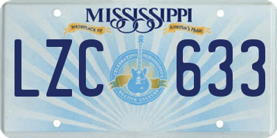 MS license plate LZC633