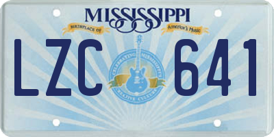 MS license plate LZC641