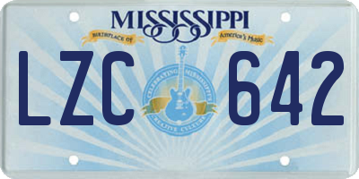 MS license plate LZC642