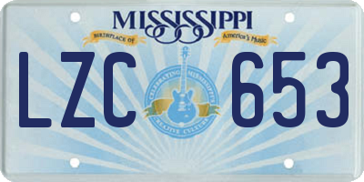 MS license plate LZC653