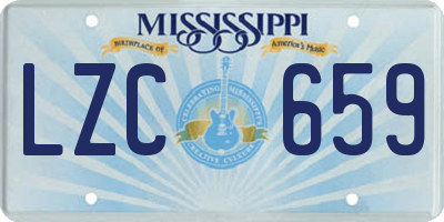 MS license plate LZC659