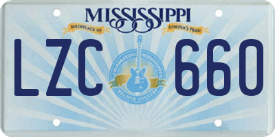 MS license plate LZC660