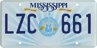 MS license plate LZC661