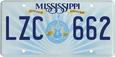 MS license plate LZC662