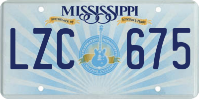 MS license plate LZC675