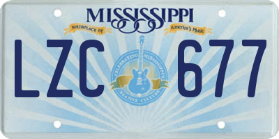 MS license plate LZC677