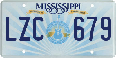 MS license plate LZC679
