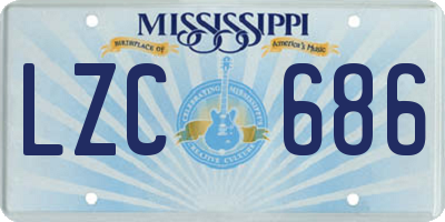 MS license plate LZC686
