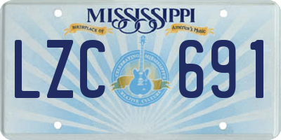 MS license plate LZC691