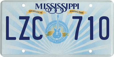 MS license plate LZC710