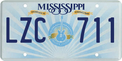 MS license plate LZC711