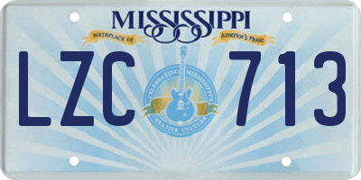 MS license plate LZC713