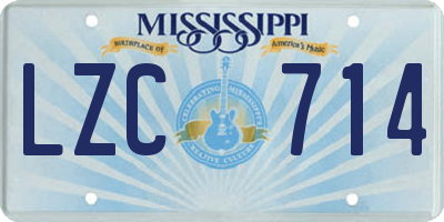 MS license plate LZC714