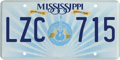 MS license plate LZC715