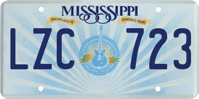 MS license plate LZC723