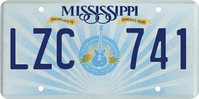 MS license plate LZC741