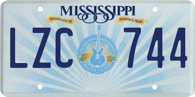 MS license plate LZC744