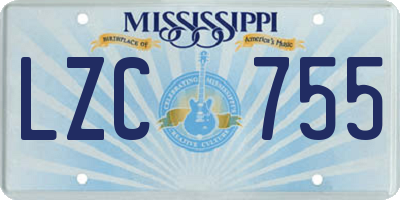 MS license plate LZC755