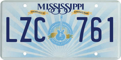MS license plate LZC761