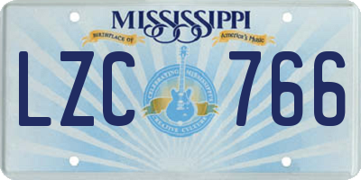 MS license plate LZC766