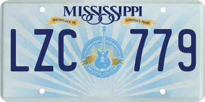 MS license plate LZC779
