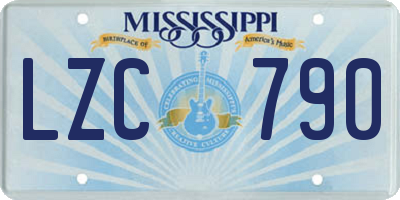 MS license plate LZC790