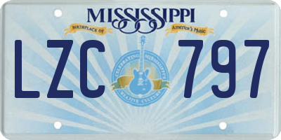 MS license plate LZC797