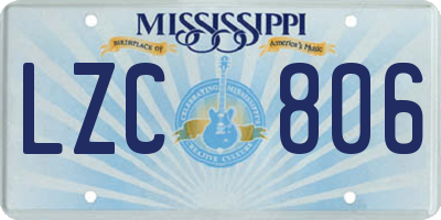 MS license plate LZC806