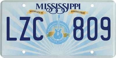 MS license plate LZC809