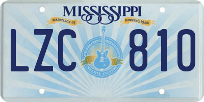 MS license plate LZC810