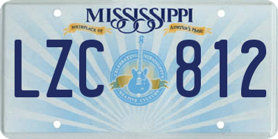 MS license plate LZC812