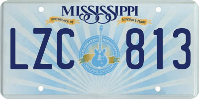 MS license plate LZC813