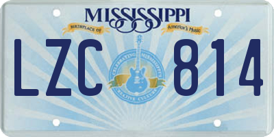 MS license plate LZC814