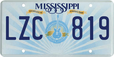 MS license plate LZC819