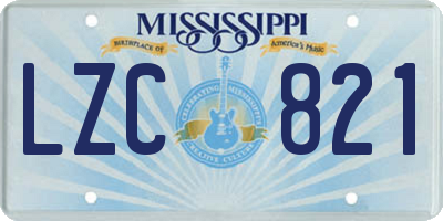MS license plate LZC821