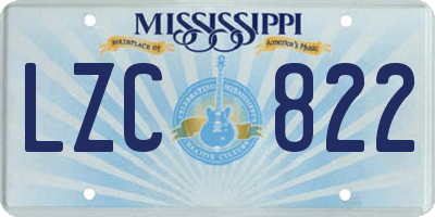 MS license plate LZC822