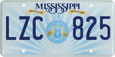 MS license plate LZC825