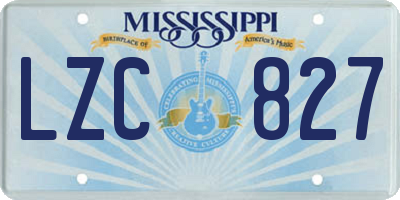 MS license plate LZC827
