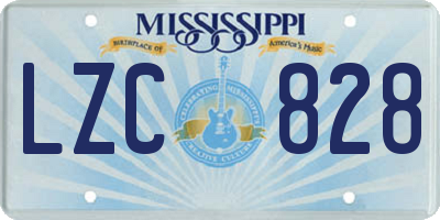 MS license plate LZC828