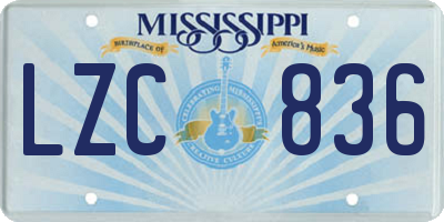 MS license plate LZC836