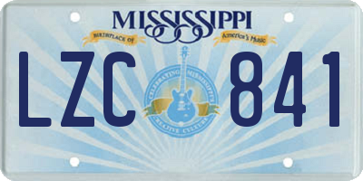 MS license plate LZC841